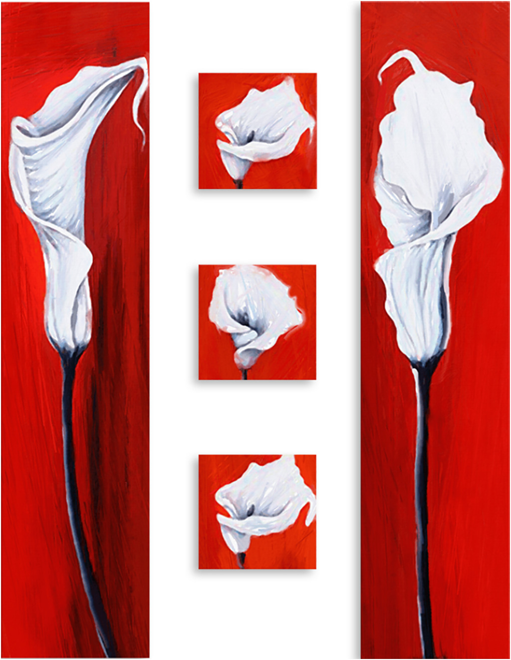 

Картина модульная на холсте Модулка Белые каллы 150x234 см, 3754