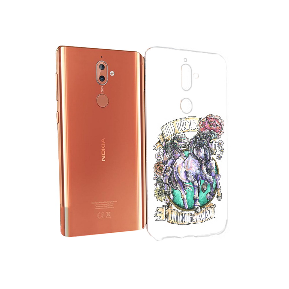 

Чехол MyPads Tocco для Nokia 9 рисунок коней в цветах (PT126479.94.582), Прозрачный, Tocco