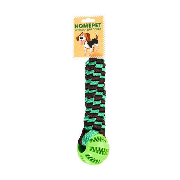 фото Игрушка для собак homepet dental tpr мяч с отверстиями для лакомств, 6 см х 22 см