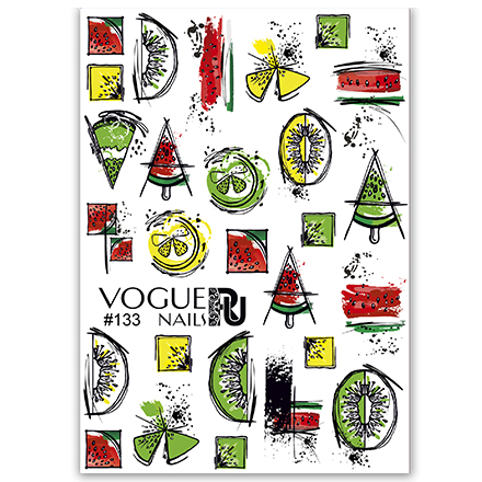 Слайдер-дизайн Vogue Nails цветной узор фрукты