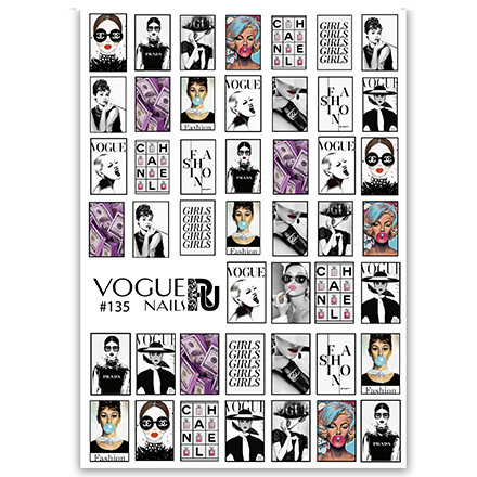 

Слайдер-дизайн Vogue Nails цветной надписи девушки персонажи, Разноцветный