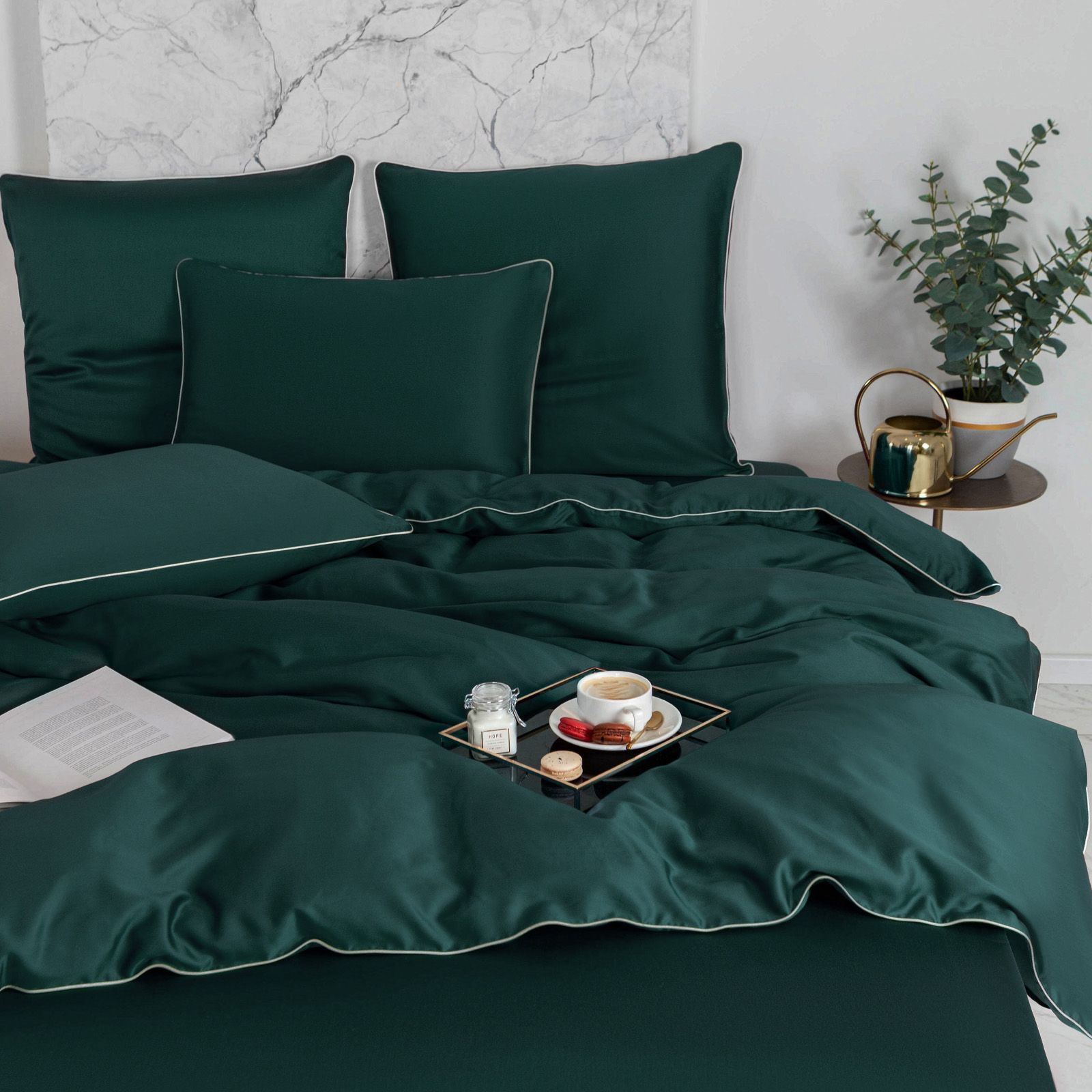 

Постельное белье Soft Box Изумруд, Евро-макси, тенсель, наволочки 70х70, RST-KPB-245-70