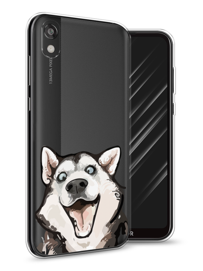 

Чехол Awog на Huawei Y5 2019 "Радостный хаски", Белый;голубой;черный, 69050-1