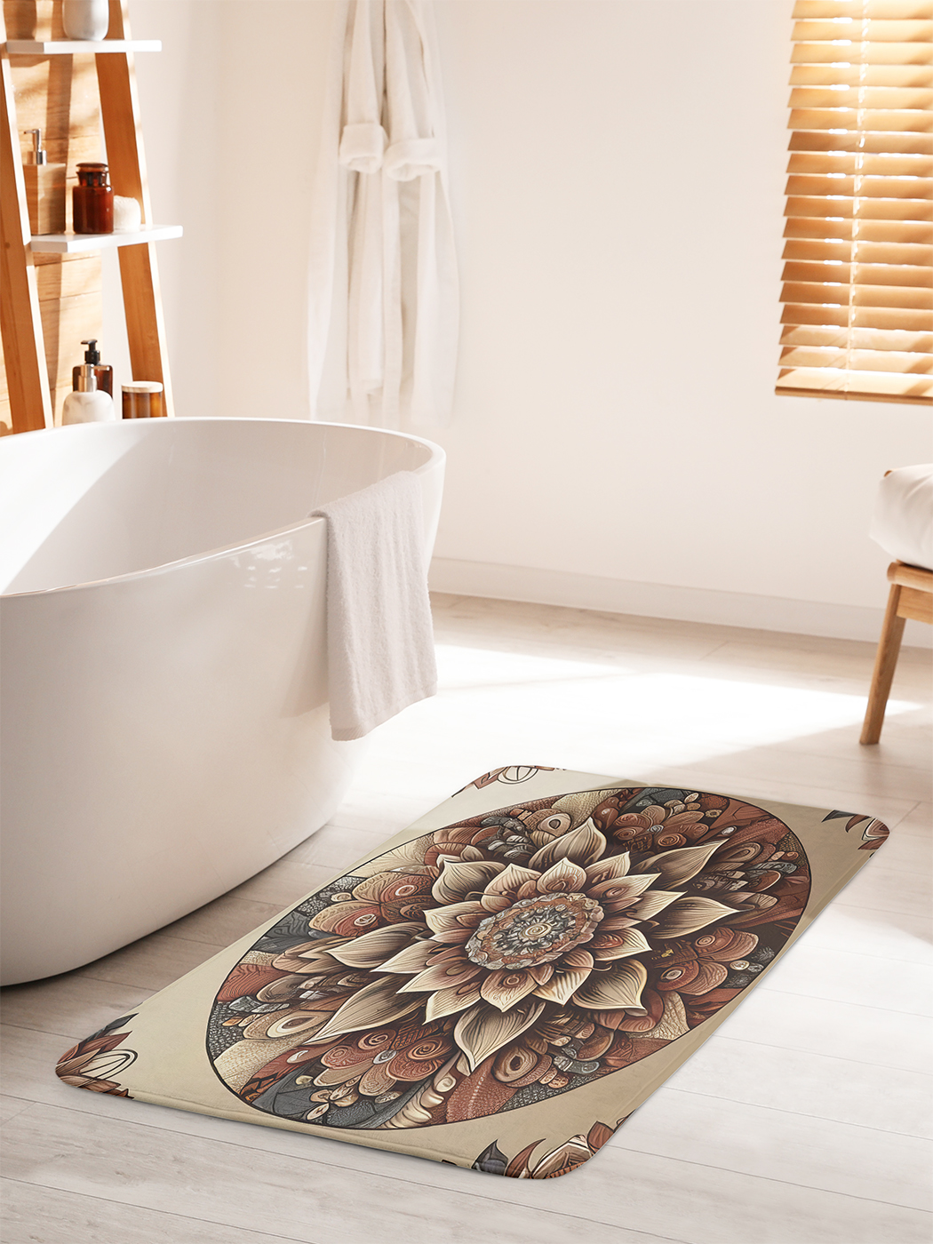 

Коврик для ванной туалета душа JoyArty "Цветочный узор", bath_sd3378_60x100