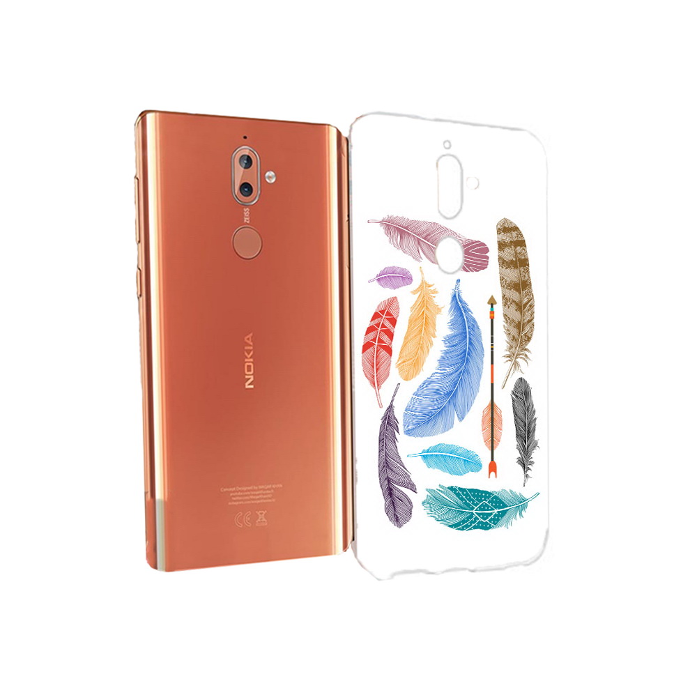 

Чехол MyPads Tocco для Nokia 9 разноцветные перья (PT126479.94.572), Прозрачный, Tocco