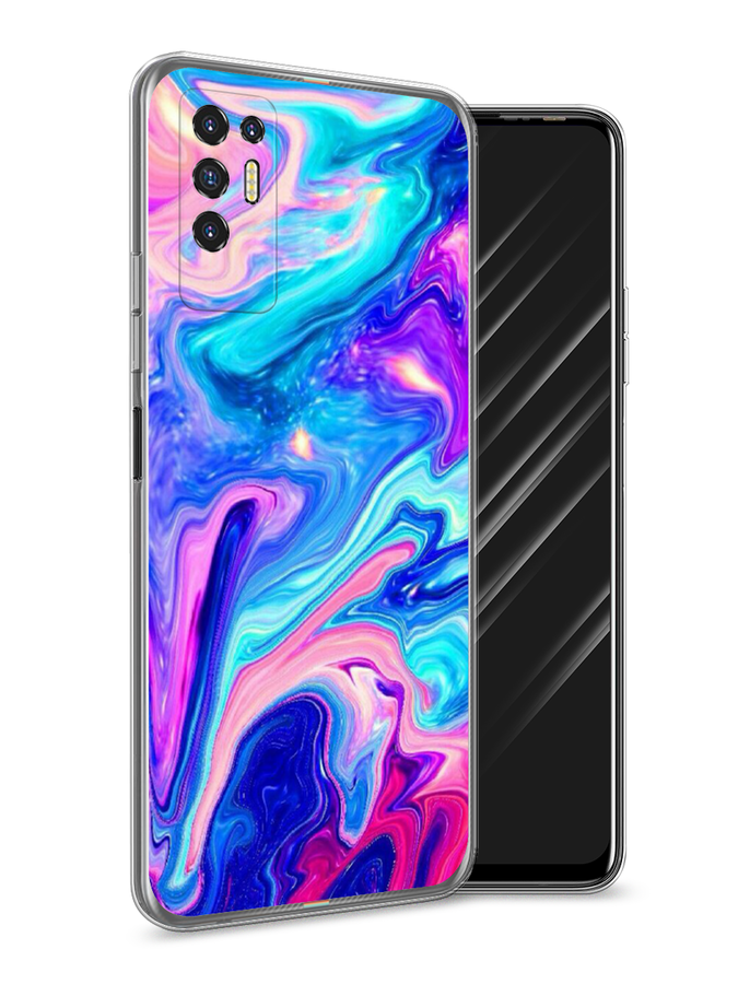 

Чехол Awog на Tecno Pova 2 "Потеки краски", Разноцветный, 300550-10