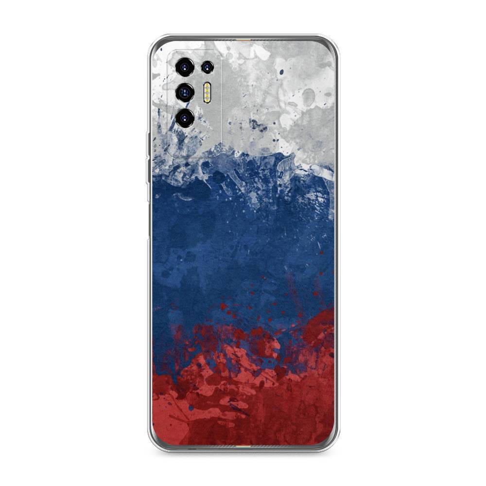 фото Чехол awog "флаг россии неровный" для tecno pova 2
