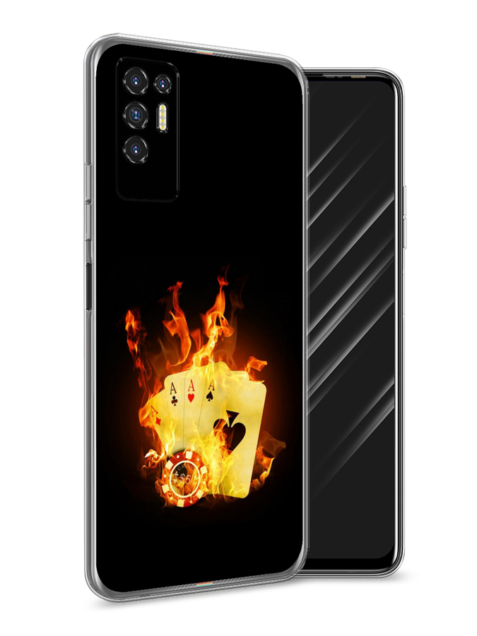 

Чехол Awog на Tecno Pova 2 "Горящие карты", Разноцветный, 300550-9