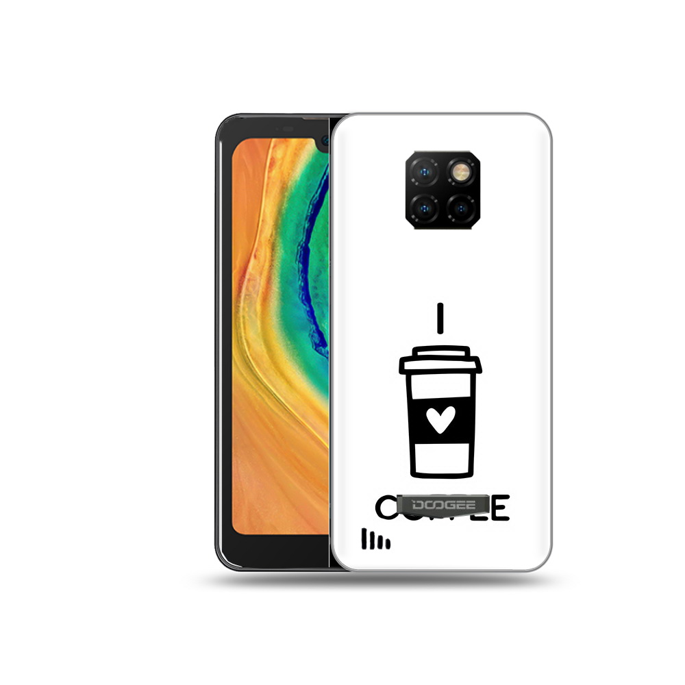 

Чехол MyPads Tocco для Doogee S88 Plus Я люблю кофе, Прозрачный, Tocco