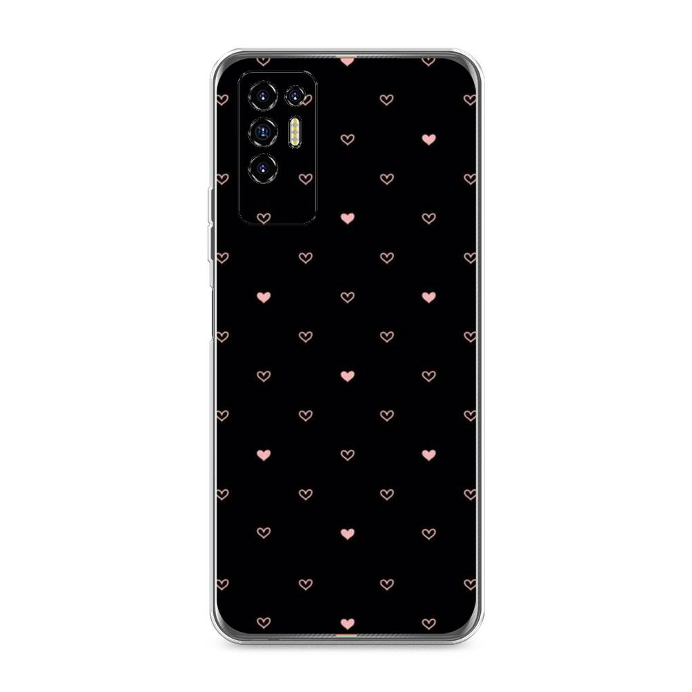 

Чехол Awog на Tecno Pova 2 "Черный фон и сердечки", Разноцветный, 300550-3