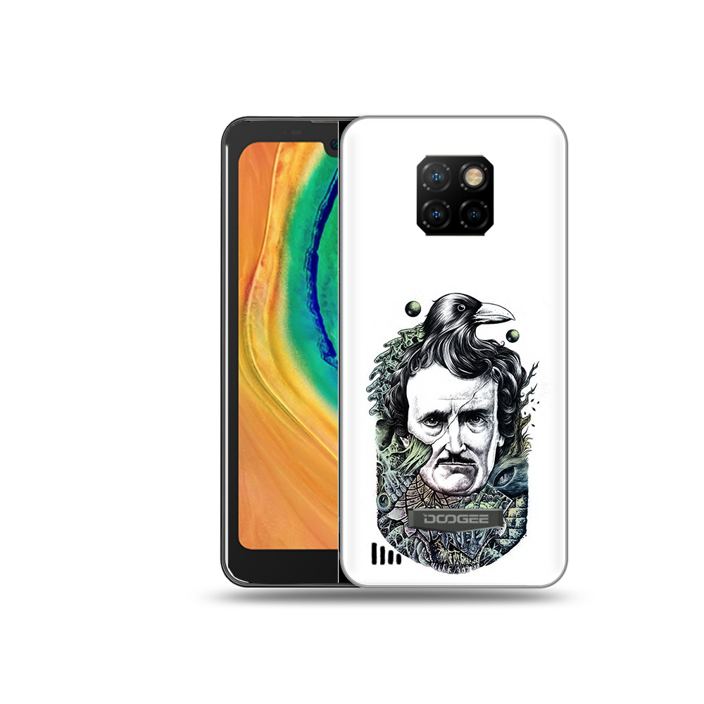

Чехол MyPads Tocco для Doogee S88 Plus Эдгар Аллан с вороном, Прозрачный, Tocco