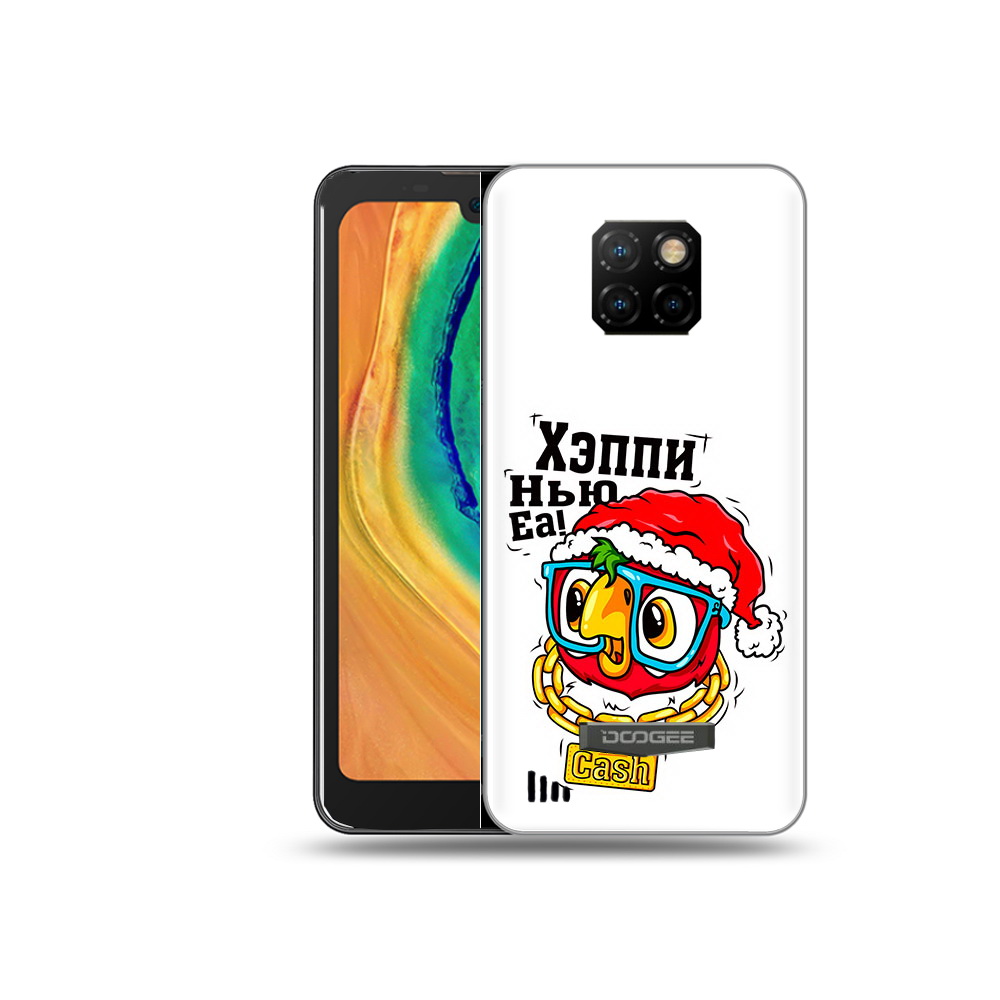 

Чехол MyPads Tocco для Doogee S88 Plus Хэппи нью еа, Прозрачный, Tocco