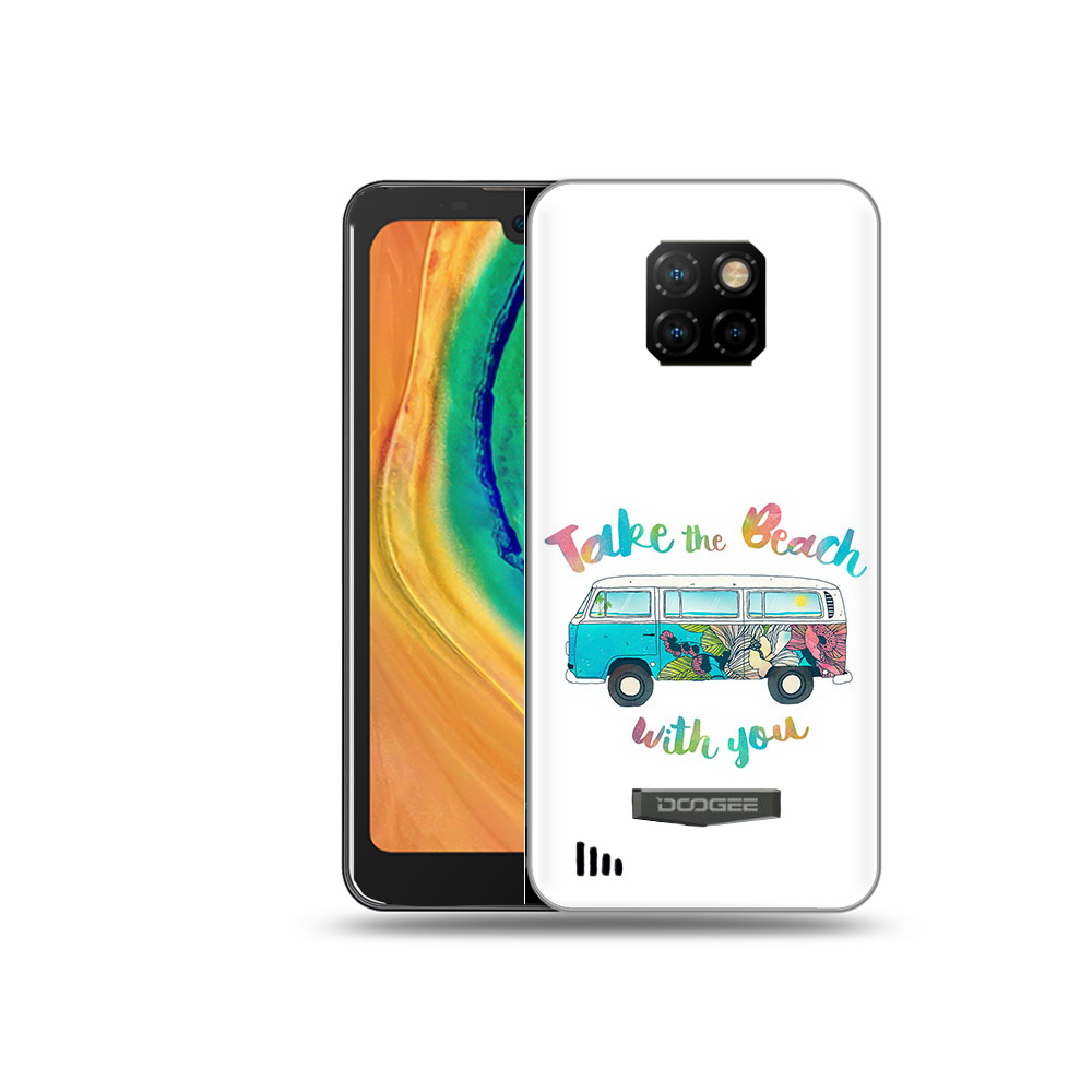 

Чехол MyPads Tocco для Doogee S88 Plus Хиппи автобус, Прозрачный, Tocco