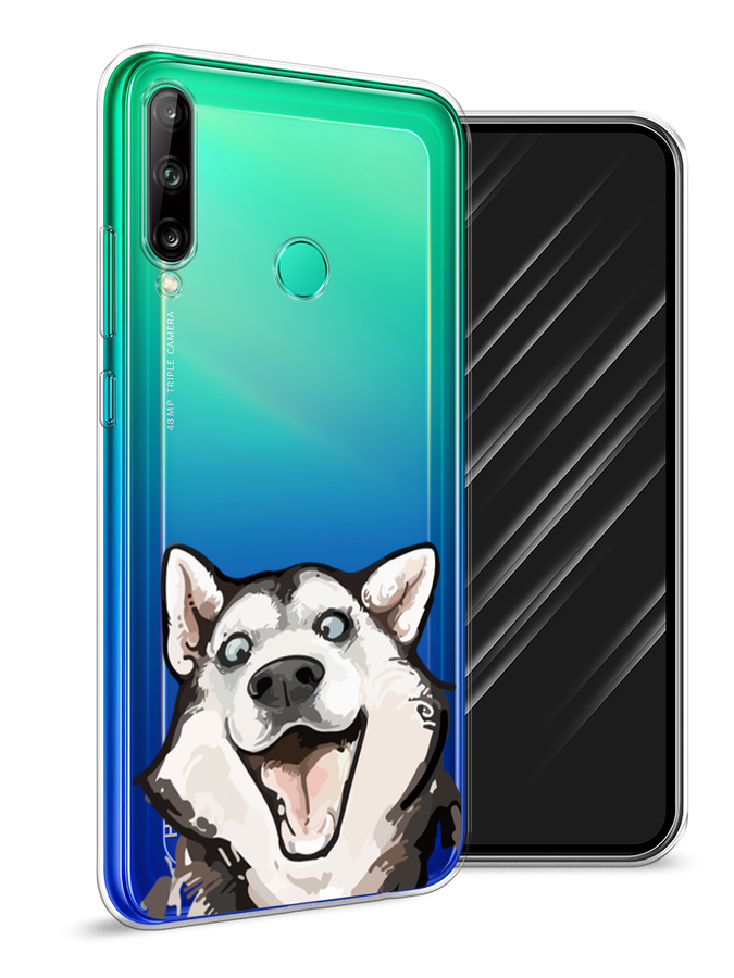 

Чехол Awog на Huawei P40 lite E "Радостный хаски", Белый;голубой;черный, 612450-1