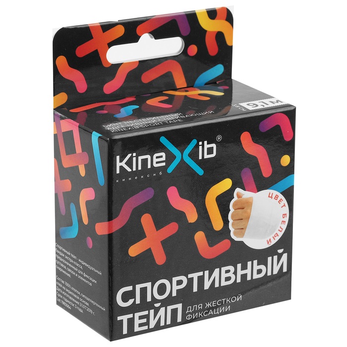 фото Спортивный тейп kinexib, 3,8 см х 9,1 м, белый