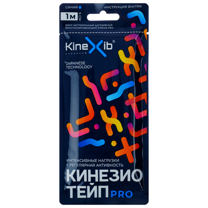 фото Кинезио-тейп kinexib pro, 5 см х 1 м, синий