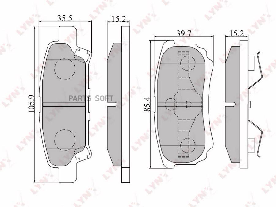 

Тормозные колодки LYNXauto задние дисковые BD5505