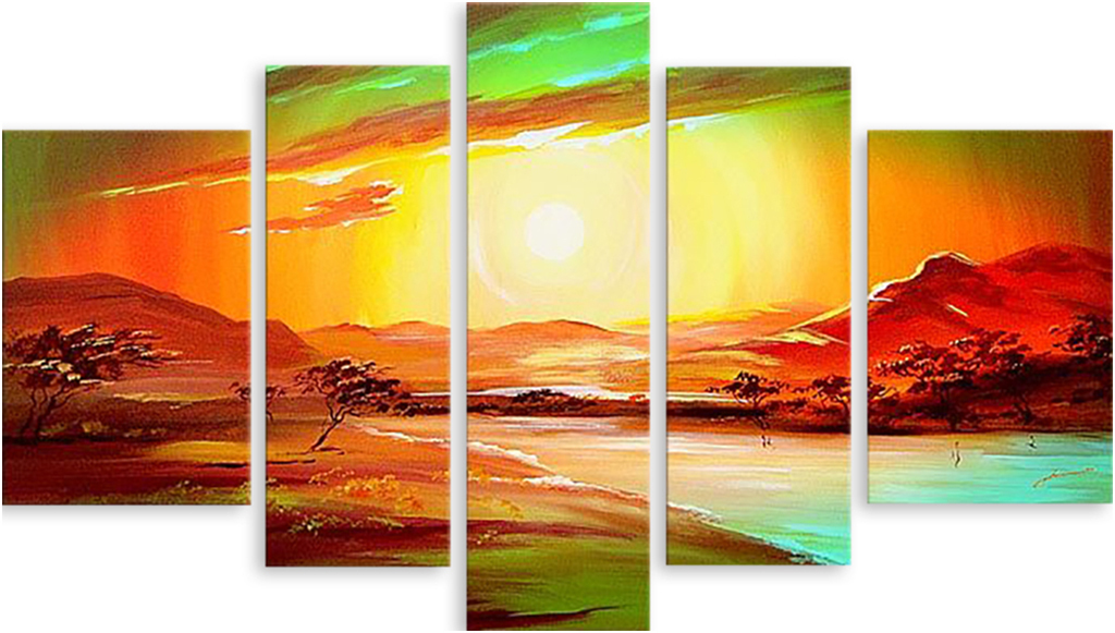 

Картина модульная на холсте Модулка Восход 90x53 см, 3734