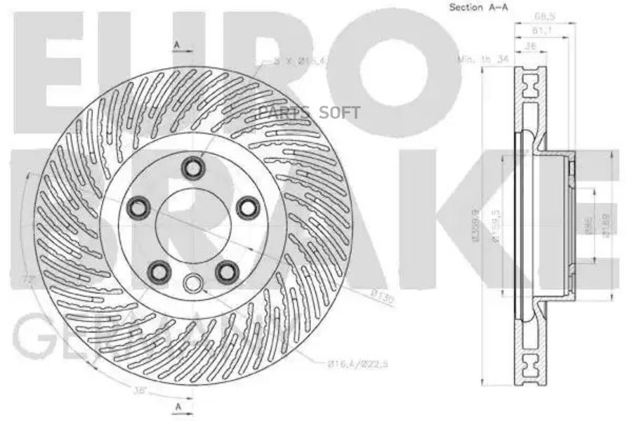 

Диск Тормозной Передн. (L) Vw Touareg EuroBrake арт. 58152047151