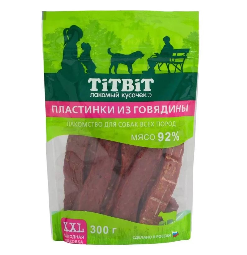 

Лакомство для собак Titbit Пластинки из говядины, 300 г
