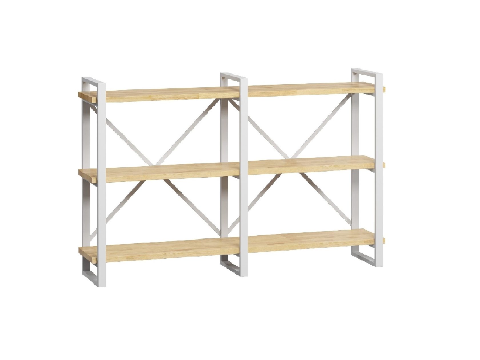 фото Стеллаж loftyhome лондейл 160 натуральный с белым каркасом