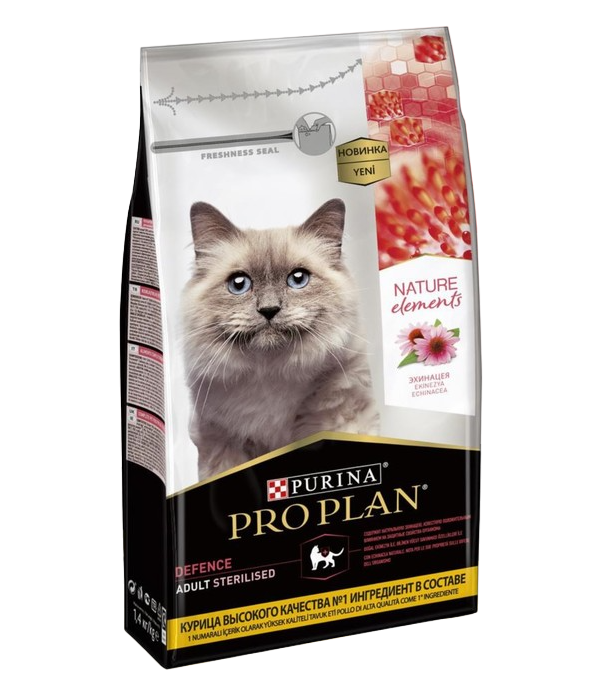 

Сухой корм для кошек Purina Pro Plan для стерилизованных и кастрированных, курица, 1,4 кг