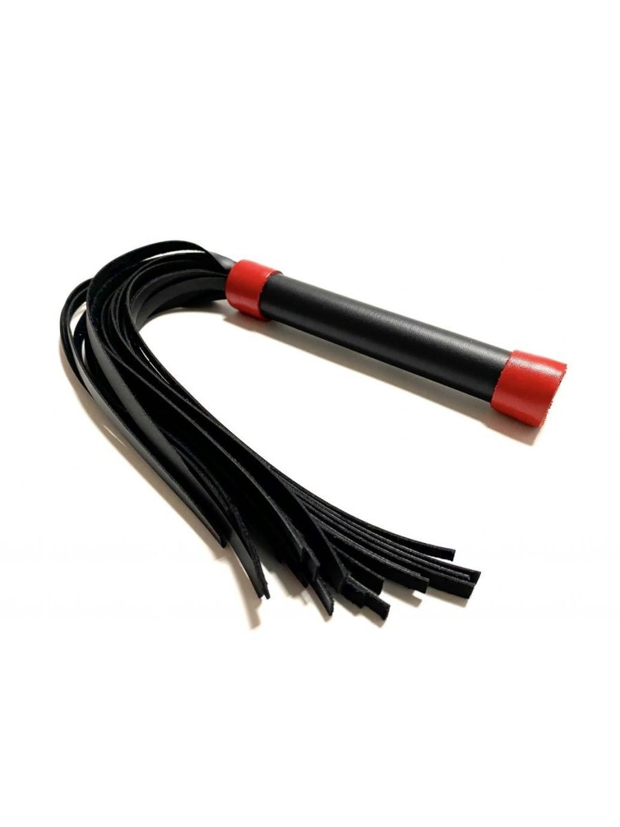 Черно-красная плеть из эко-кожи - 42 см.