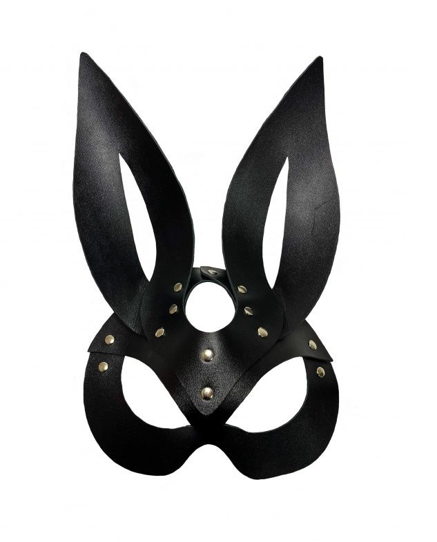 Черная кожаная маска зайки Miss Bunny