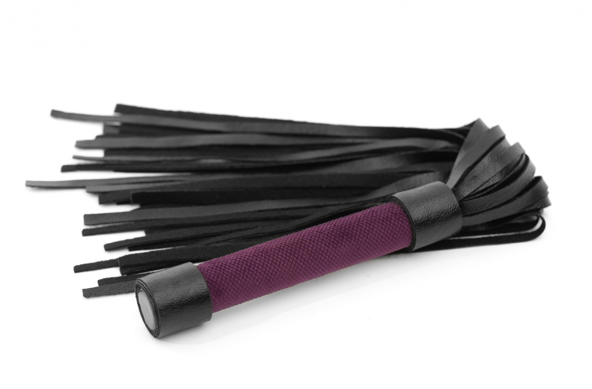 Фиолетово-черная плеть BDSM Арсенал My rules - 43 см