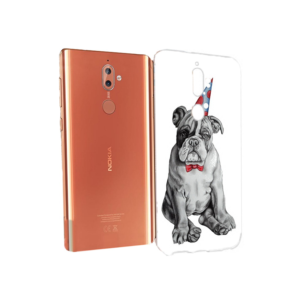 

Чехол MyPads Tocco для Nokia 9 праздничный щенок (PT126479.94.554), Прозрачный, Tocco