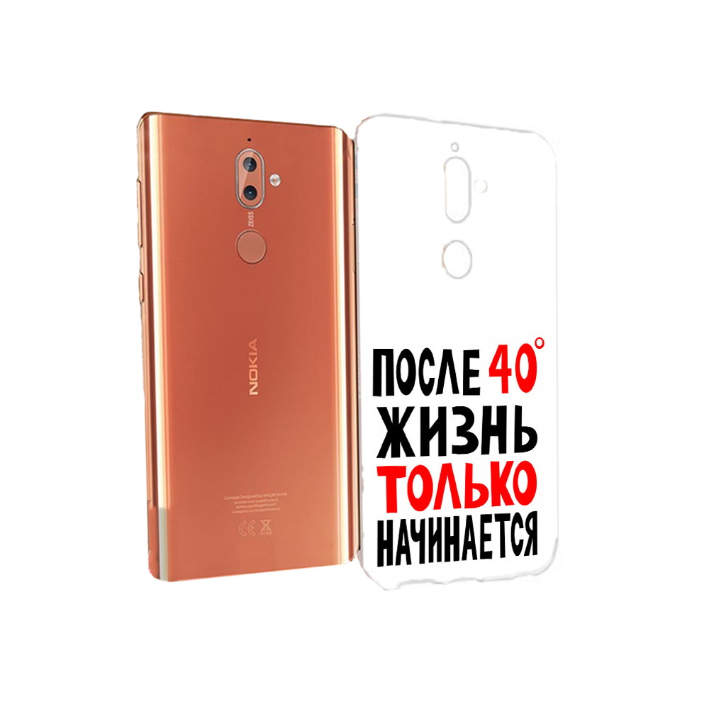 

Чехол MyPads Tocco для Nokia 9 после 40 жизнь начинается (PT126479.94.553), Прозрачный, Tocco