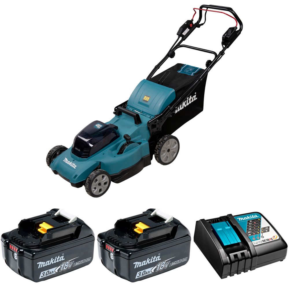 Газонокосилка аккумуляторная LXT 36В - 48см, акк 2х3Ач и з/у, Makita DLM481RF2