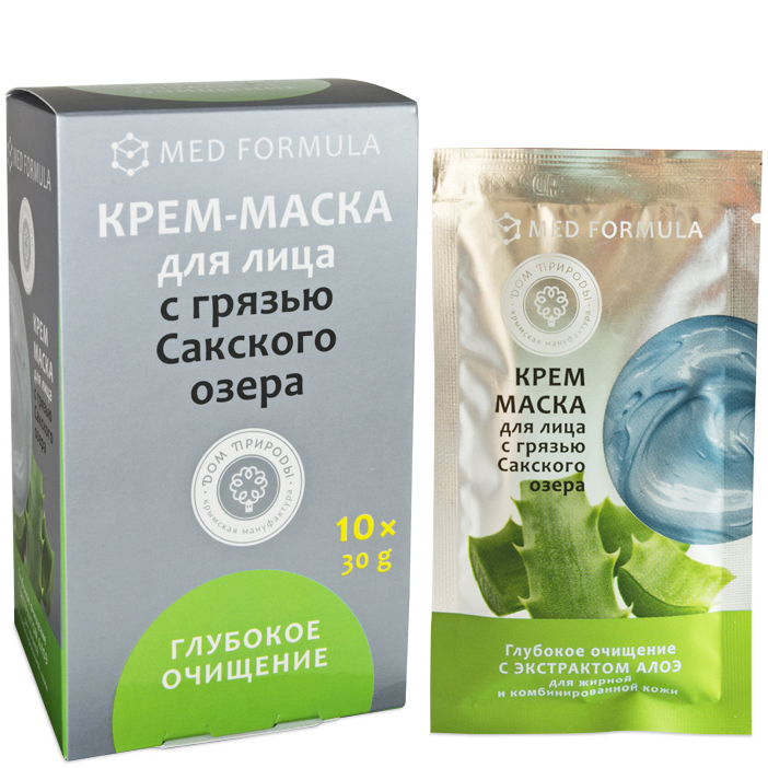 

Крем-маска Дом природы Глубокое очищение, с грязью сакского озера, 30 г