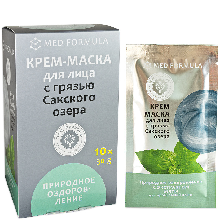 

Крем-маска Дом природы Природное оздоровление, с грязью сакского озера, 30 г