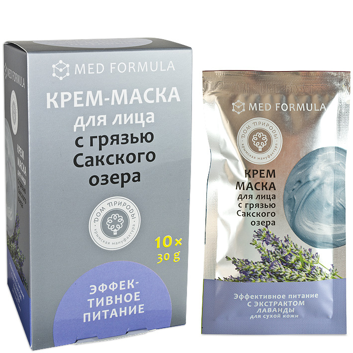 

Крем-маска Дом природы Эффективное питание, с грязью сакского озера, 30 г