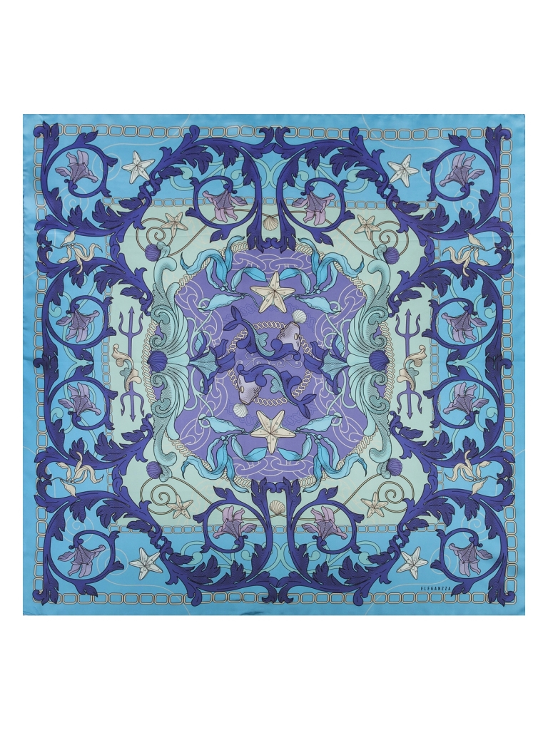 

Платок женский Eleganzza E04-8311 голубой, 90х90 см, E04-8311