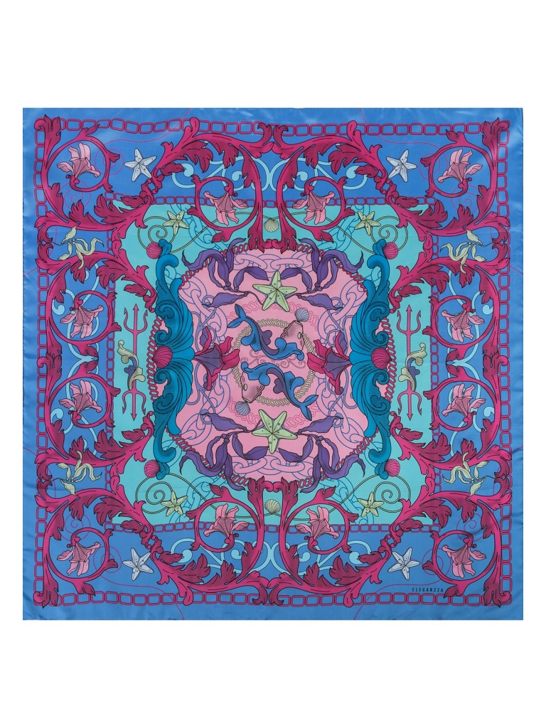 

Платок женский Eleganzza E04-8311 синий, 90х90 см, E04-8311