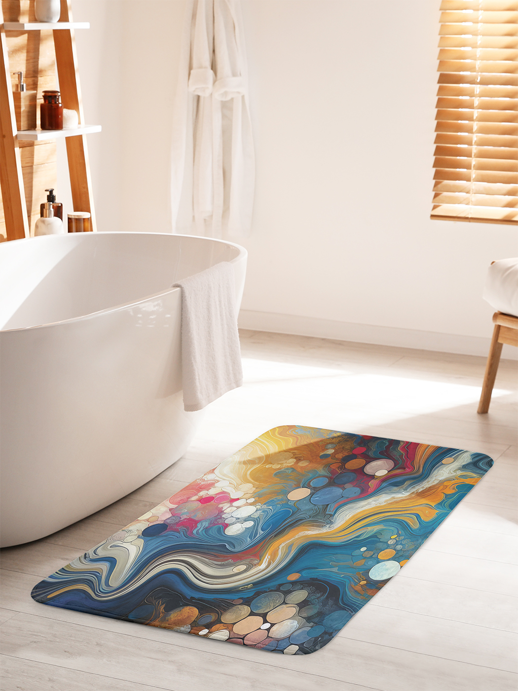 

Коврик для ванной туалета душа JoyArty "Краски в иллюзии", bath_sd3351_60x100