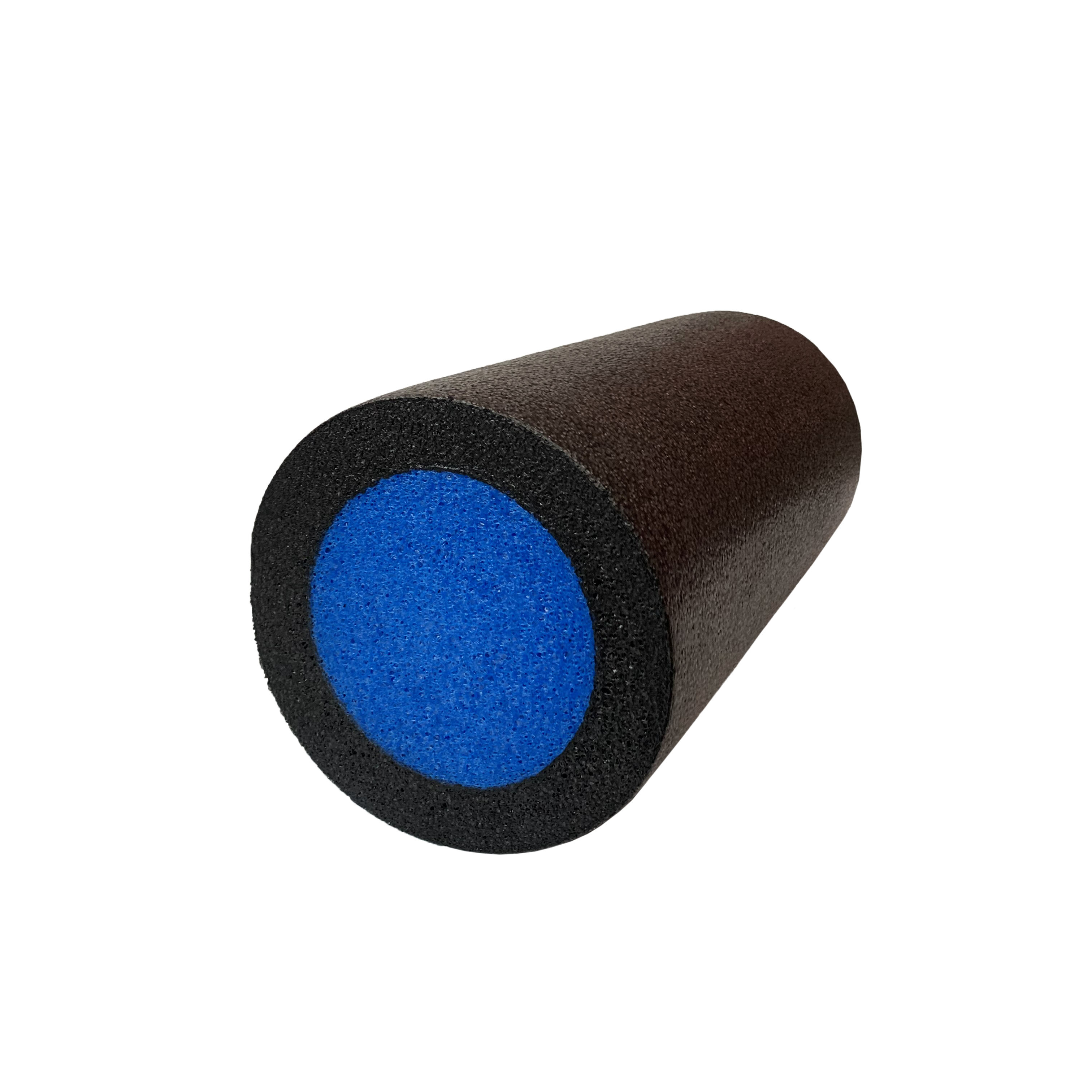 PEF100-31-C Ролик для йоги полнотелый 2-х цветный (черный/синий) 31х15см