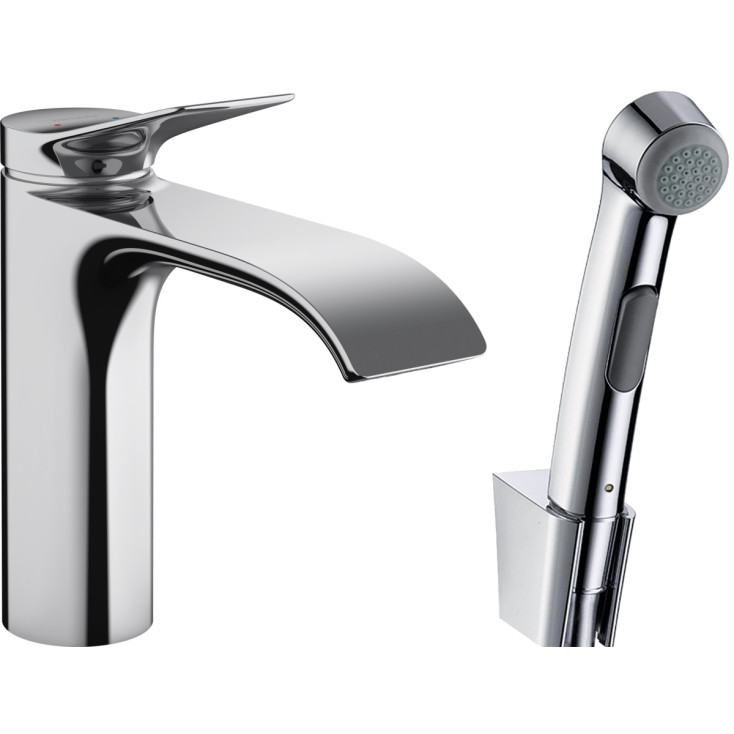 

Смеситель для раковины с гигиеническим душем Hansgrohe Vivenis 75210000, Серебристый