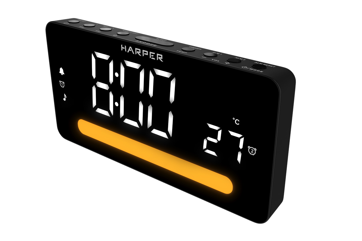 Радиобудильник Harper HCLK-5030 black, Led светодиодный, FM, AM