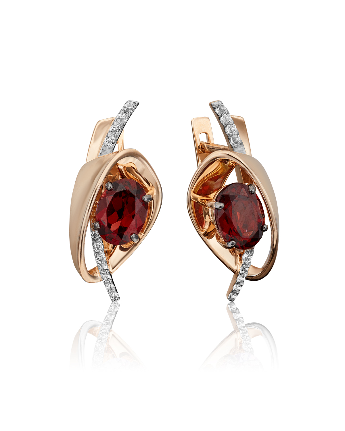 

Серьги из красного золота PLATINA jewelry 02-4476-00, топаз/гранат, 02-4476-00