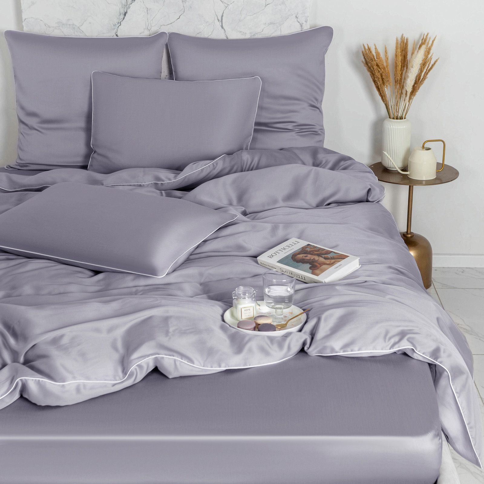 

Постельное белье Soft Box Морозная сирень 2-спальное тенсель наволочки 50х70, RST-KPB-245-50