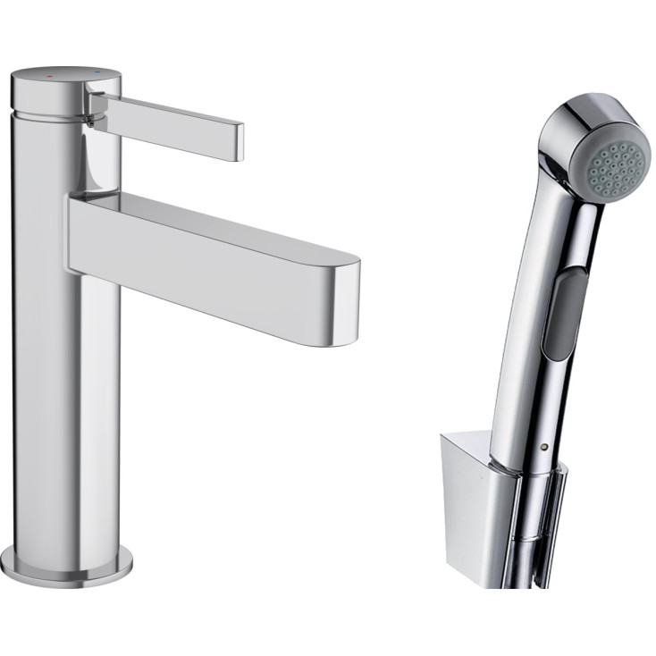 

Смеситель для раковины с гигиеническим душем Hansgrohe Finoris 76210000, Серебристый