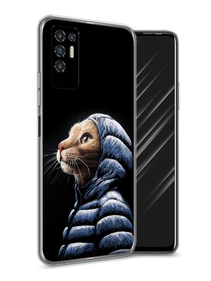 

Чехол Awog на Tecno Pova 2 "Кот в капюшоне", Разноцветный, 300550-2