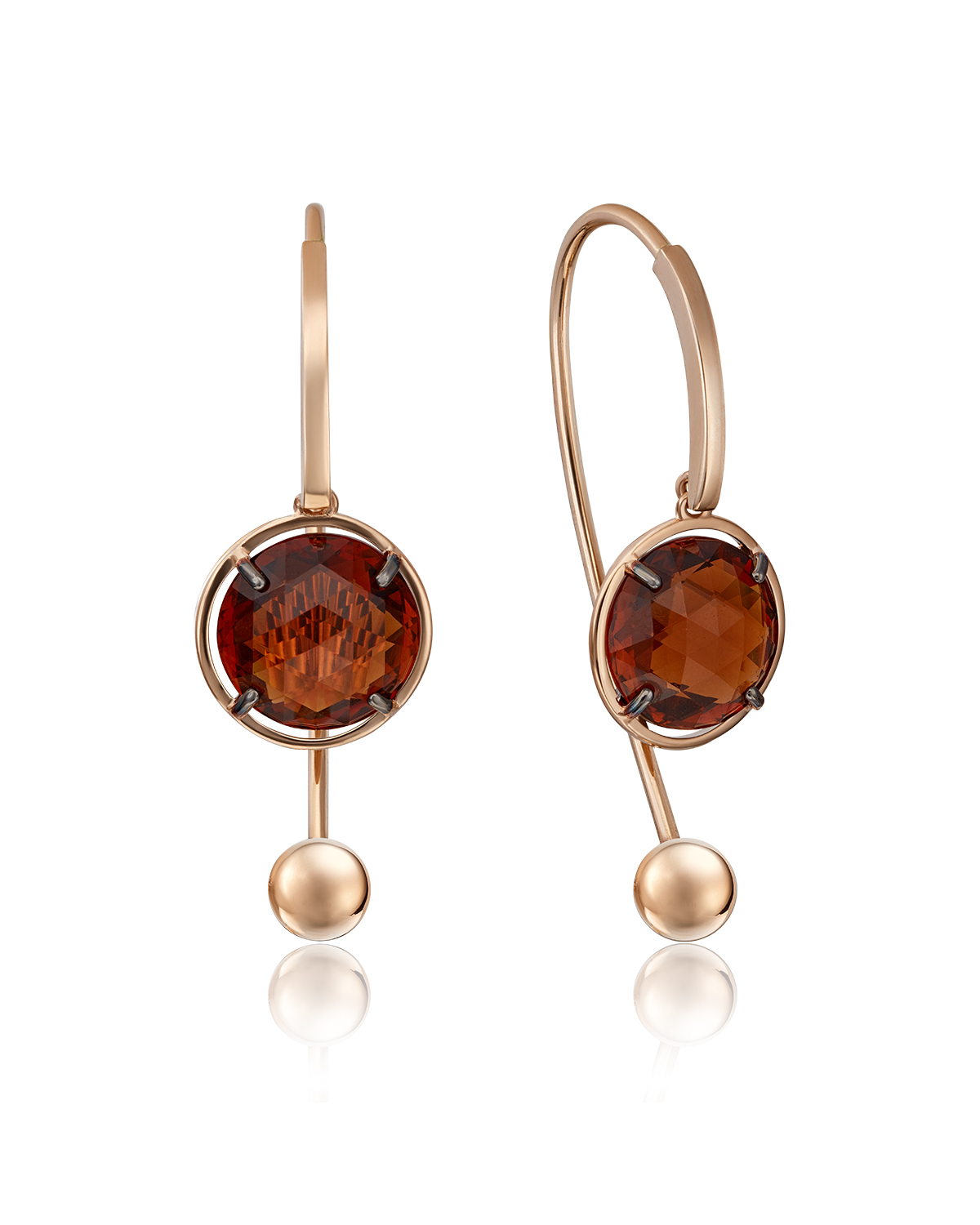 

Серьги джекеты из красного золота PLATINA jewelry 02-4414-01, цитрин, 02-4414-01