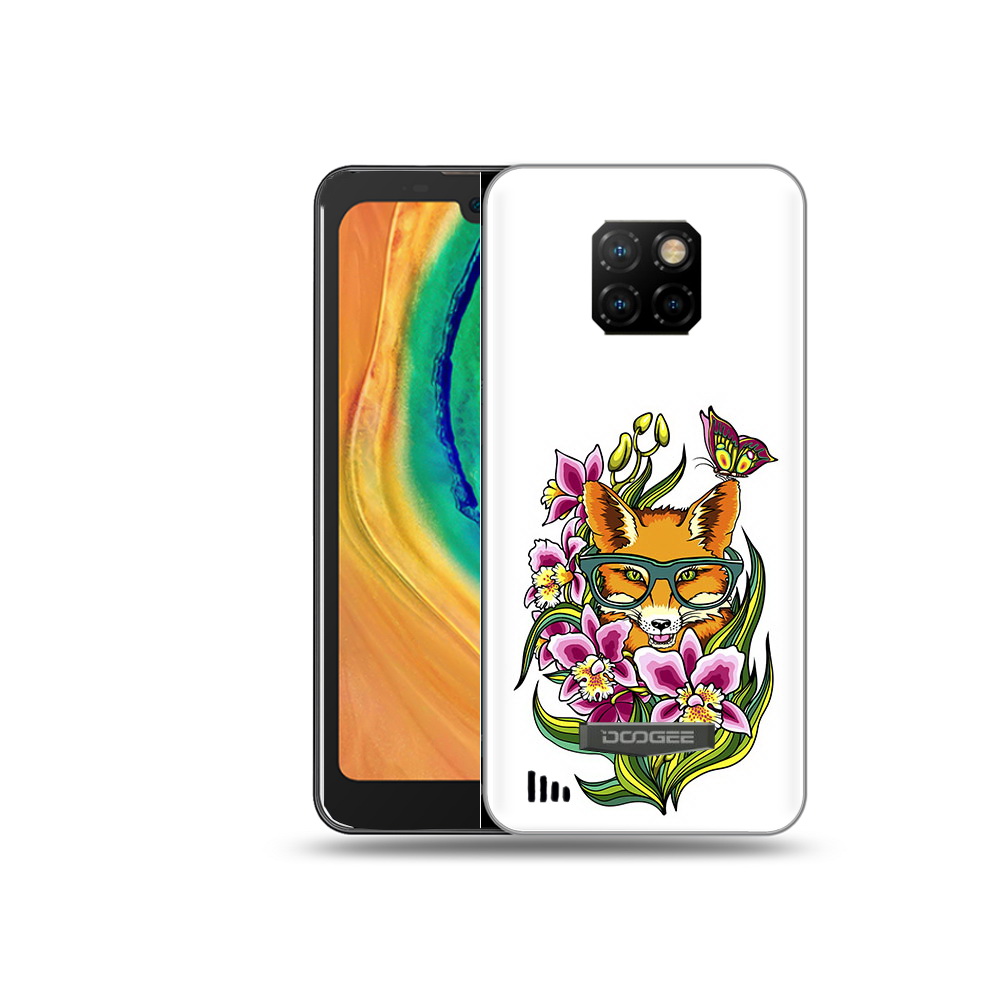

Чехол MyPads Tocco для Doogee S88 Plus Лиса в цветах, Прозрачный, Tocco