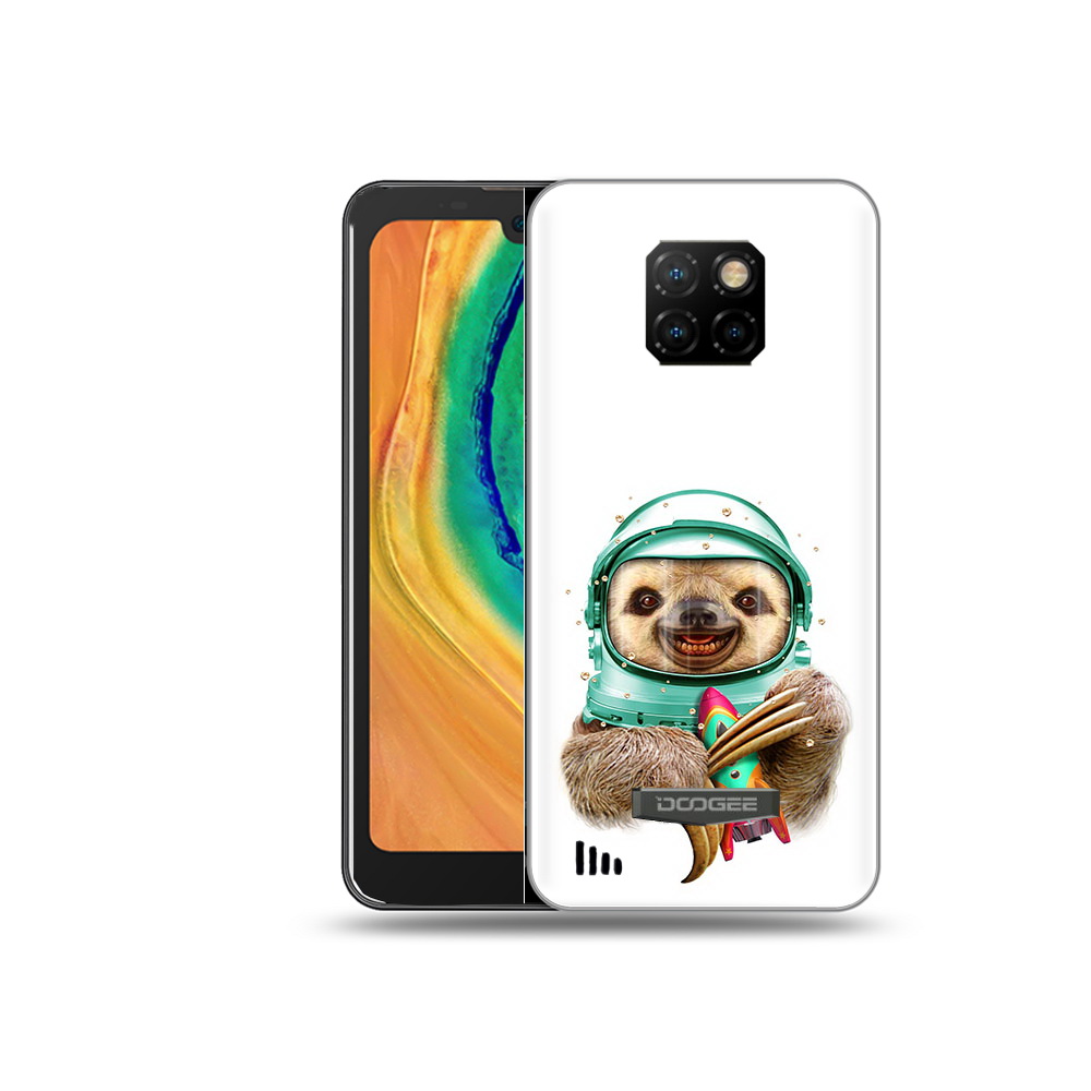 

Чехол MyPads Tocco для Doogee S88 Plus Ленивец астронавт, Прозрачный, Tocco