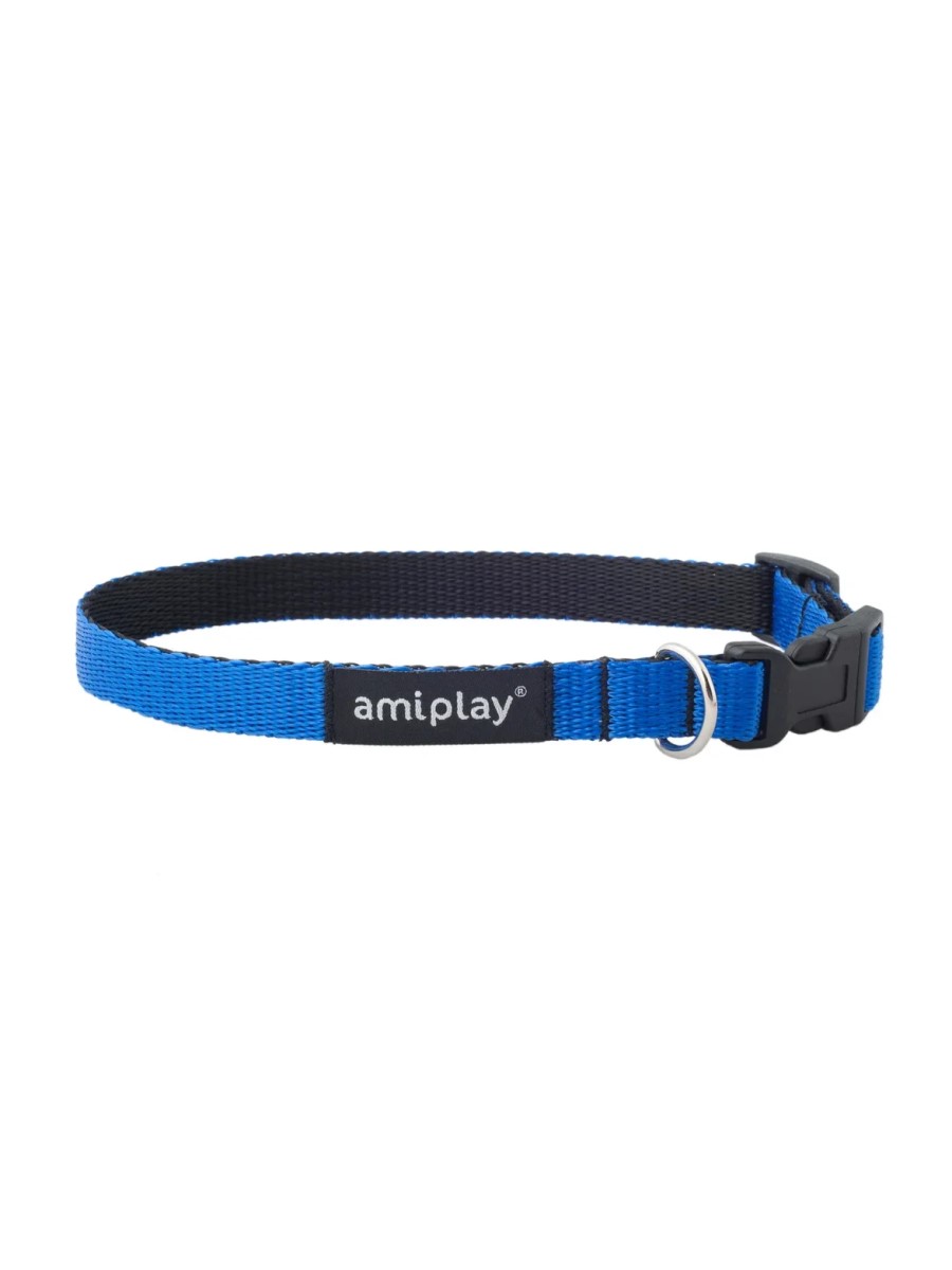 фото Ошейник для собак регулируемый amiplay twist l 35-50/2 см, синий