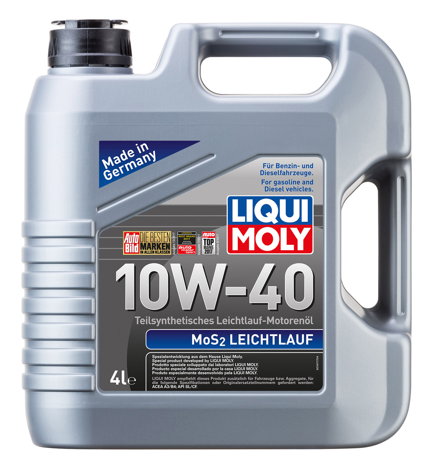 фото Моторное масло liqui moly mos2 leichtlauf 10w40 4 л